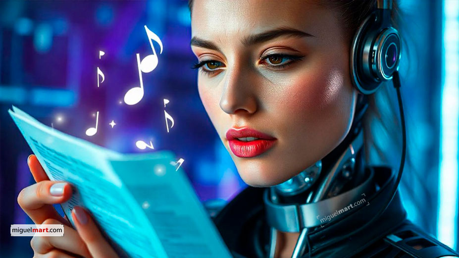 Convertir textos en voz con IA - Imagen representativa de inteligencia artificial generando audio Descubre cómo la inteligencia artificial puede convertir textos en narraciones con esta imagen visualmente impactante. Ideal para resaltar herramientas de texto a voz como Speechma." Estas sugerencias incluyen palabras clave relevantes que ayudarán a posicionar tu artículo en buscadores